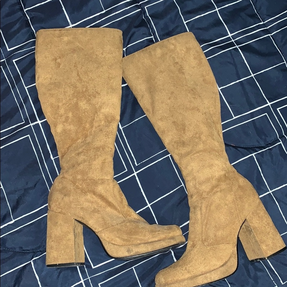 Beige Suede “below the knee” Boots